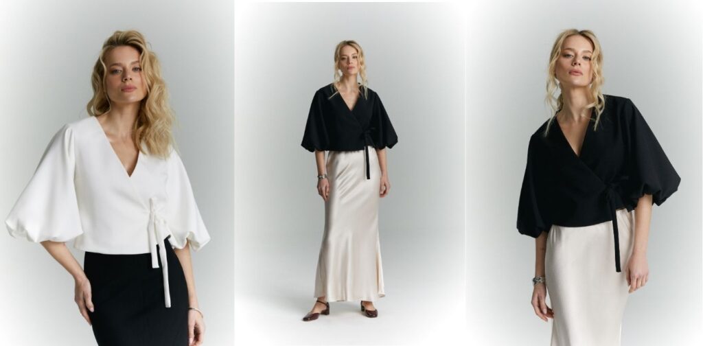 modowe inspiracje stylizacje z elegancka bluzka