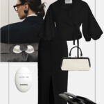 nowoczesna elegancja stylizacja do biura czarna spodnica olowkowa elegancka bluzka