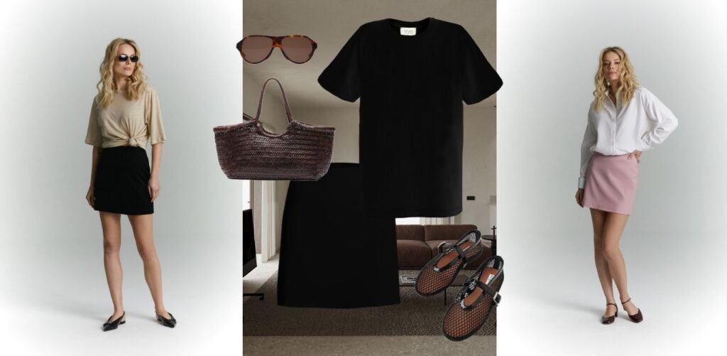 mini spodniczka stylizacje modowe inspiracje