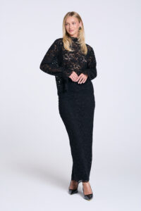 Spódnica koronkowa długa czarna Marlen