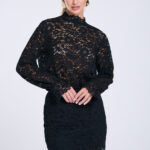 Spódniczka-mini koronkowa-czarna Kendal-komplet