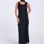 Sukienka-z-szarfą-długa-czarna-Sonia