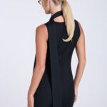 Sukienka-z-szarfą-długa-czarna-Sonia-tyl