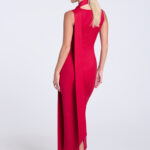 Sukienka-z-szarfą-długa-czerwona-Sonia-tyl