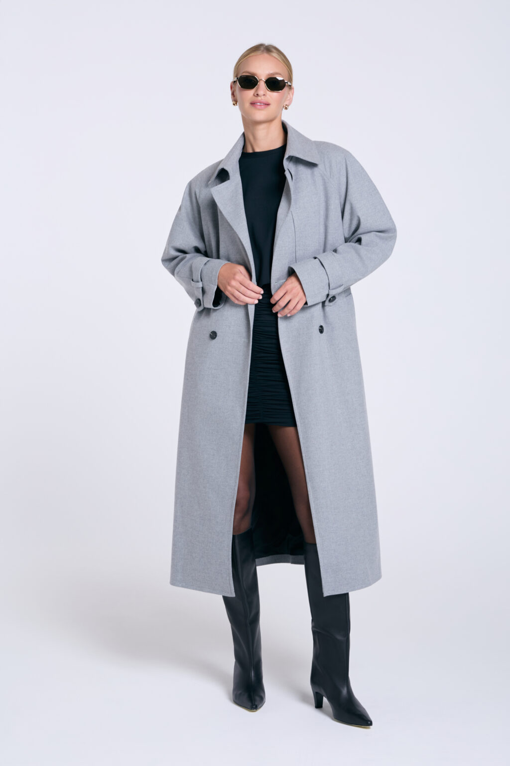 Trencz z wodoodpornej wełny szary Marko