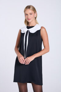 Sukienka z kołnierzykiem czarna Lola