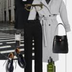 szary-trencz-stylizacja-do-pracy-czarne-spodnie-w-kant-mokasyny-klasyka-w-modzie