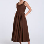 brazowa-sukienka-midi-kate-klasyczna-sukienka
