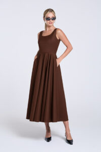 Brązowa sukienka midi Kate