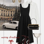 stylizacja-na-swieta-czarna-sukienka-biala-koszula-francuski-szyk-retro-styl