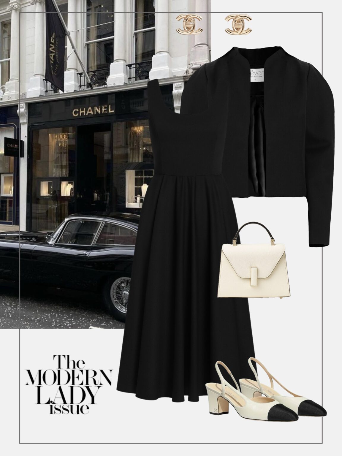 stylizacja-na-wyjatkowe-okazje-czarna-sukienka-styl-lata50-chanel