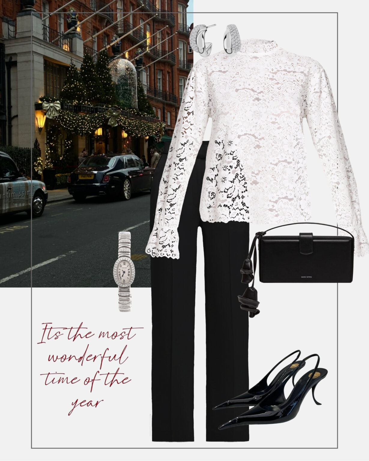 swiateczna-stylizacja-na-wigilie-firmowa-czarne-spodnie-koronkowa-bluzka