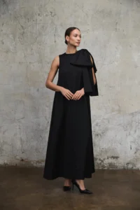 Sukienka z kokardą Amanda czarna