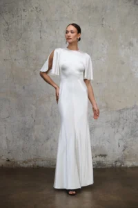 Sukienka Nina maxi perłowa biel